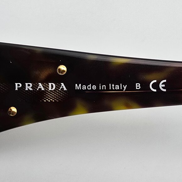 Prada SPR 16L 2AU-6S1 Triangle Logo Plate Tortoise Frame Brown Lens Sunglasses - Picture 9 of 16